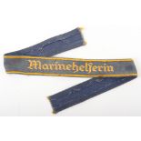 Kriegsmarine Marinehelferin Tunic Cuff Title