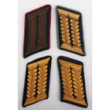 4x WW2 German High Grade Administrative Officials Tunic Collar Tabs