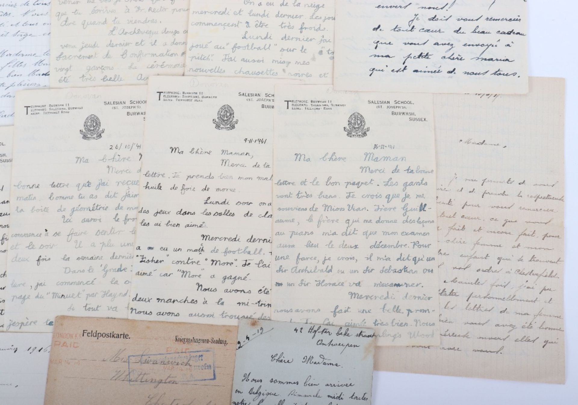 Archive of Letters etc. to a Mrs E. Swanick of Chesterfield who Supported POW's and Refugees in WWI - Image 11 of 12