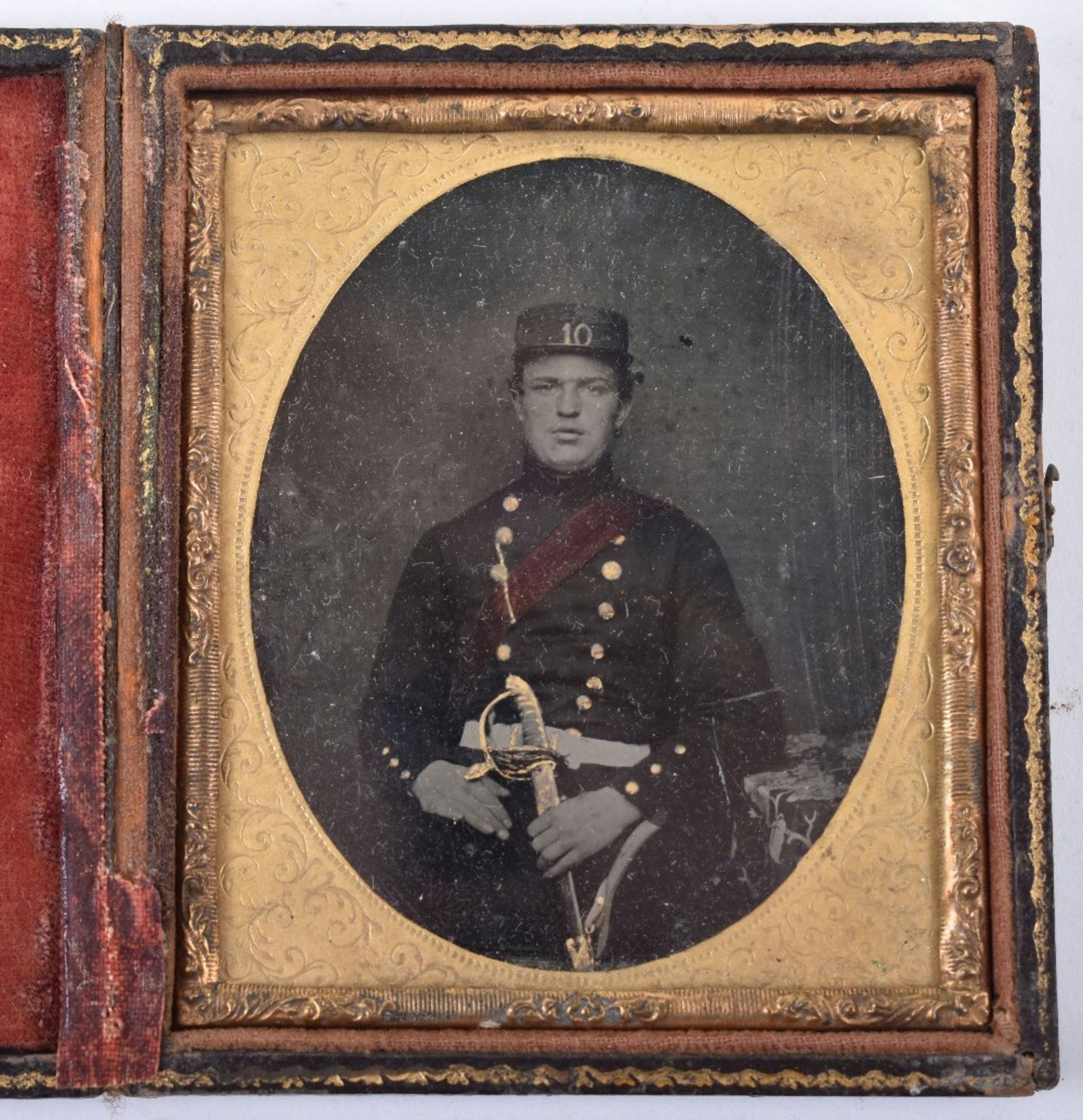 Crimean War Period Ambrotype Photograph Officer 10th (North Lincolnshire) Regiment of Foot