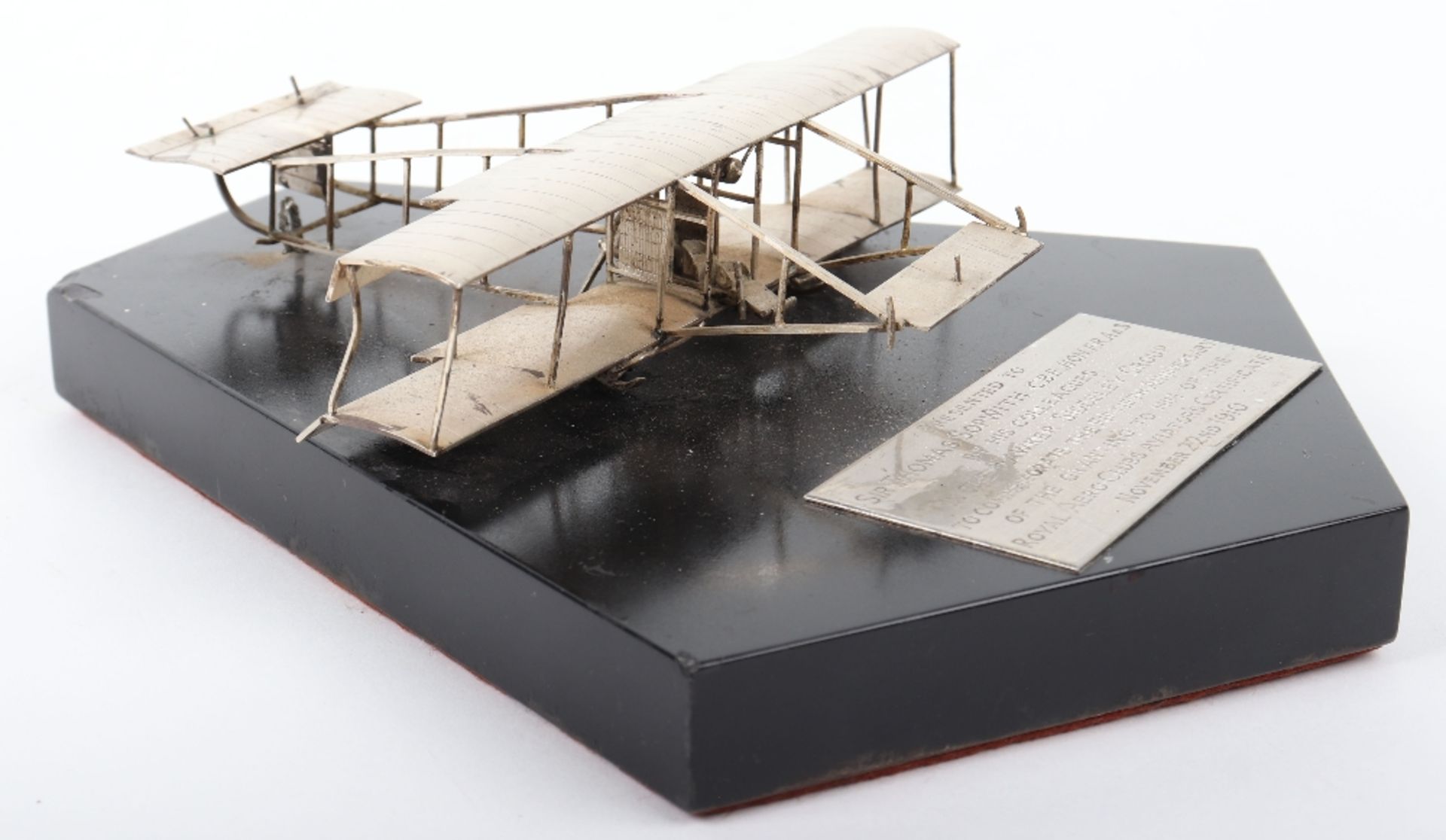 Historic Commemorative High Quality Silver Aircraft Model Presented to "SIR THOMAS SOPWITH CBE.HON. - Bild 2 aus 8