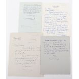 4x Letters Written by English Writer Gerald Savory (1909-1966) to English Novelist & Screenwriter Se