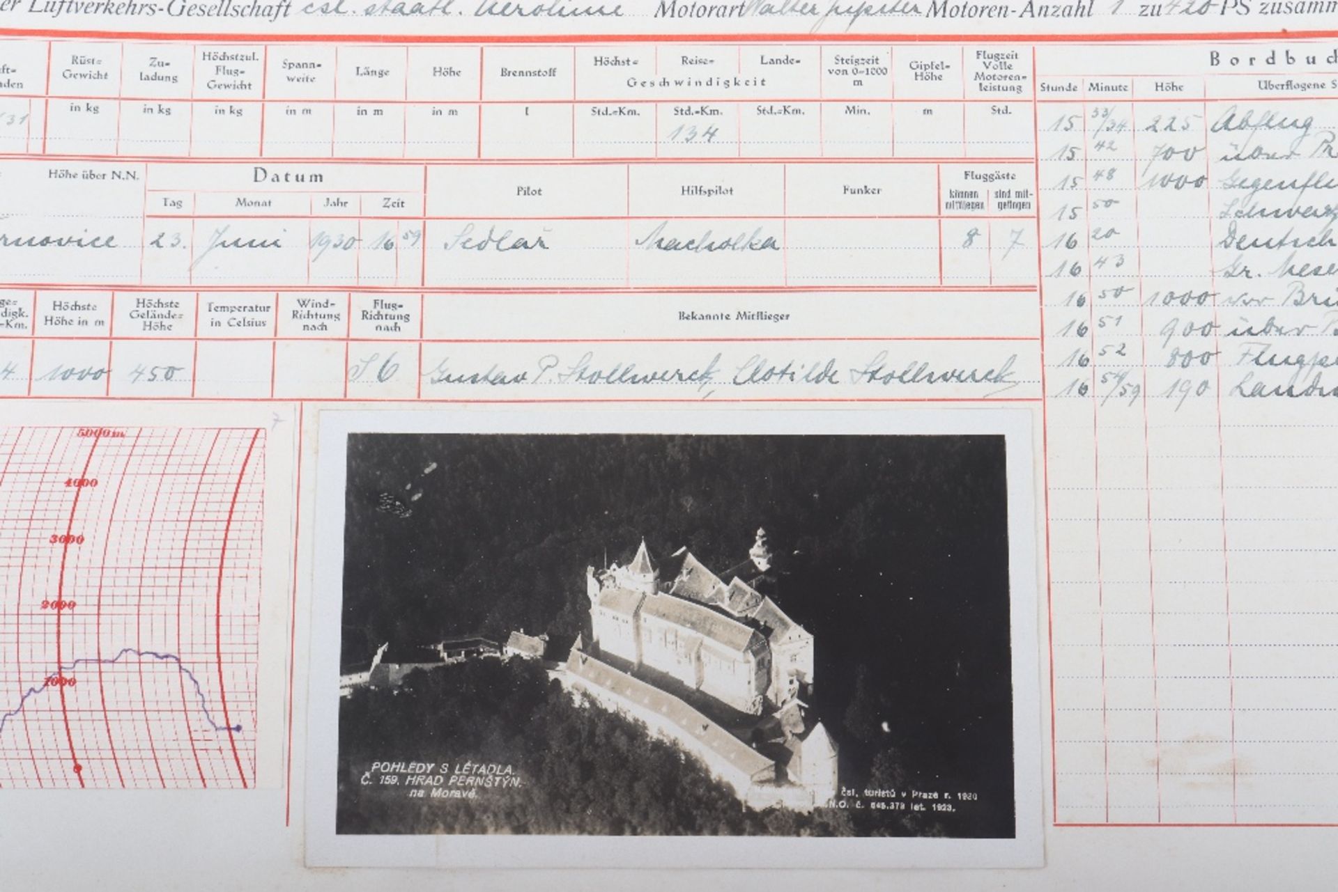 Substantial and Unusual "Log Book" of a Balloon Flight Across Europe in 1928 by Gustav P. Stollwerc - Bild 5 aus 20