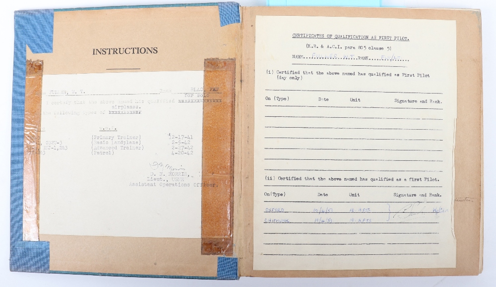 Royal Canadian Flying Log Book Log Book to Flt Lt. W.T.Fuller No 270/190/205 & 279 Squadrons - Image 2 of 10