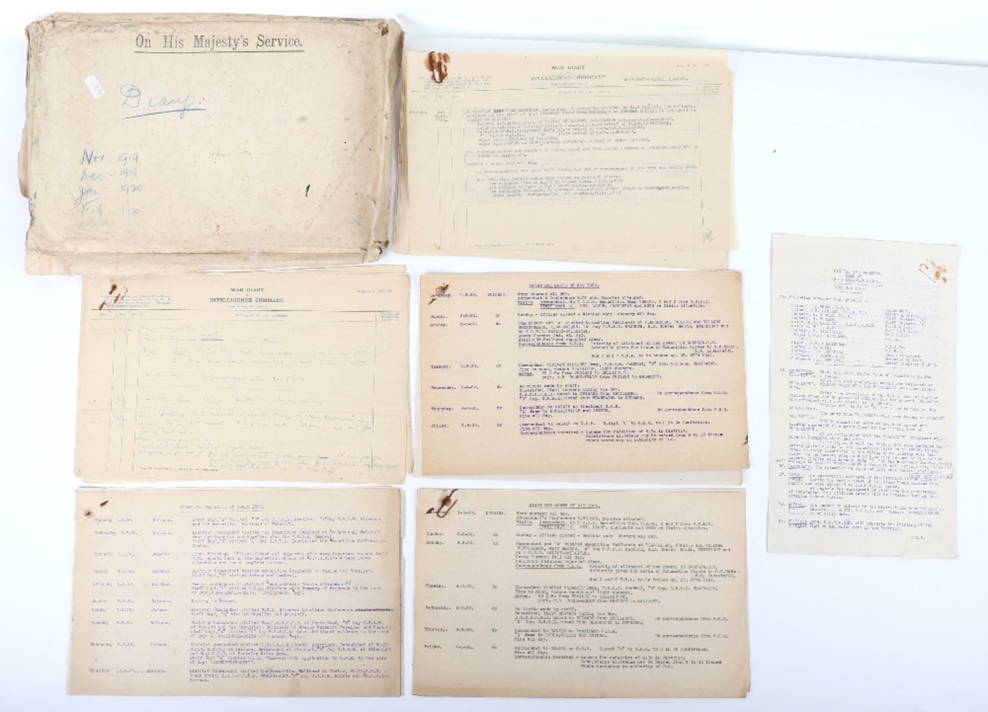 WWI Graves Registration Unit, Interesting and Probably Unique War Diary for British Army Labour Unit - Image 2 of 6