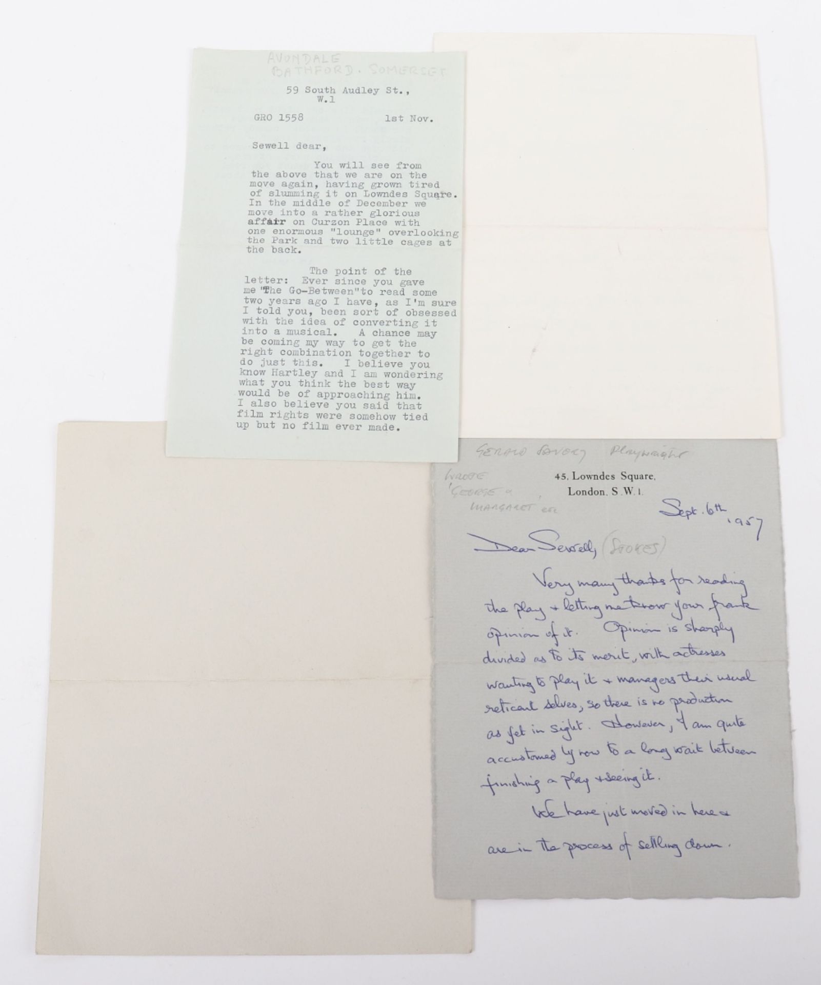 4x Letters Written by English Writer Gerald Savory (1909-1966) to English Novelist & Screenwriter Se - Image 2 of 2