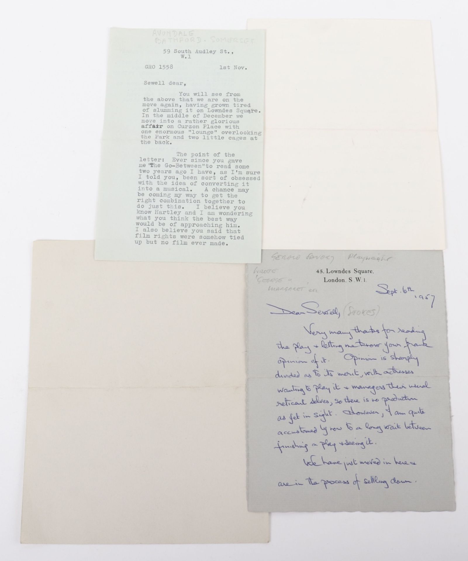 4x Letters Written by English Writer Gerald Savory (1909-1966) to English Novelist & Screenwriter Se - Bild 2 aus 2