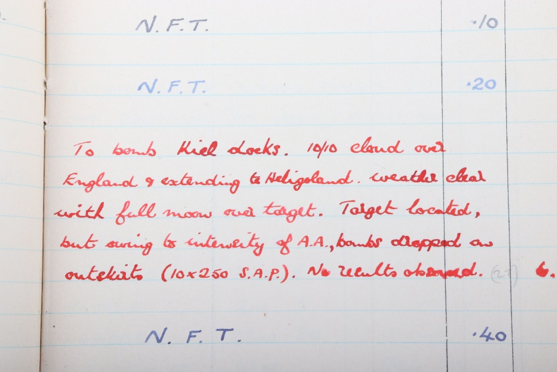 Royal Air Force Log Book Grouping of Flight Lieutenant E C Cox Number 15 and 29 Squadrons RAF, Serve - Image 35 of 87