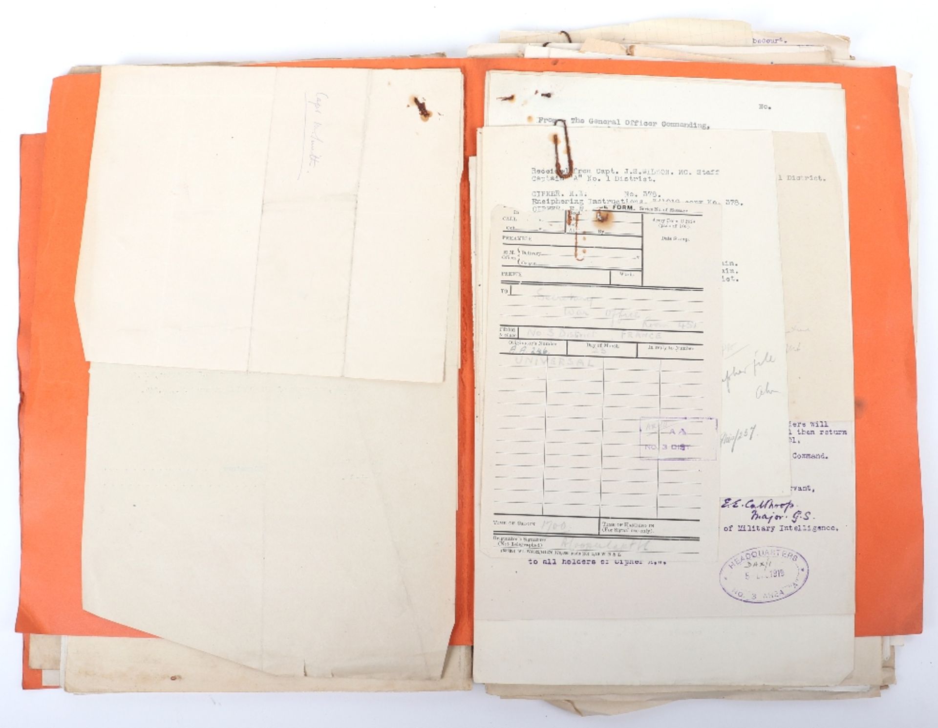WWI British Army Files Relating to Ciphers (mainly 1920) - Bild 6 aus 11