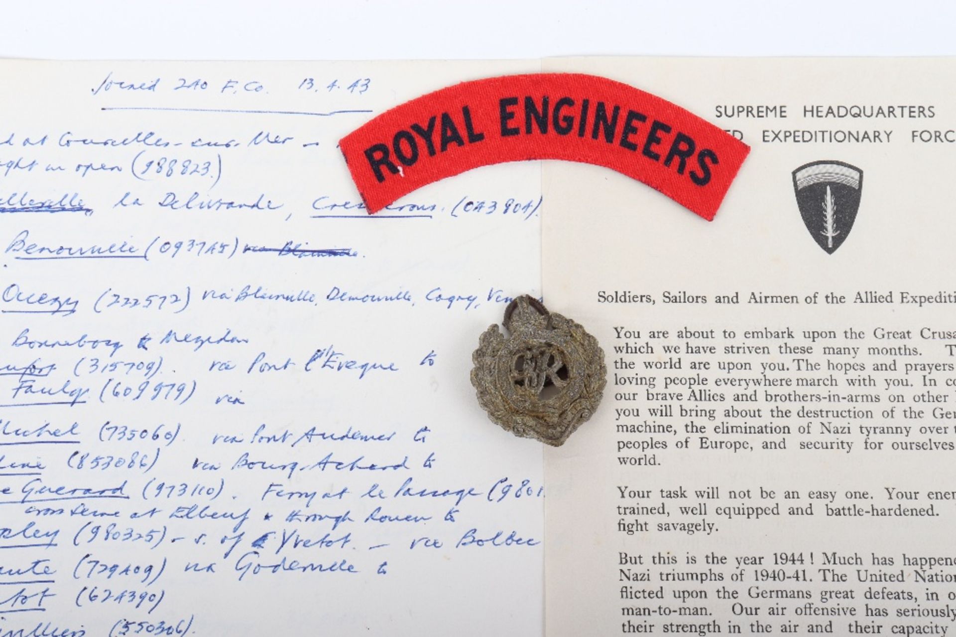 Highly Important and Extremely Comprehensive D-Day Archive of Ephemera and Photographs to Lieutenant - Image 96 of 113