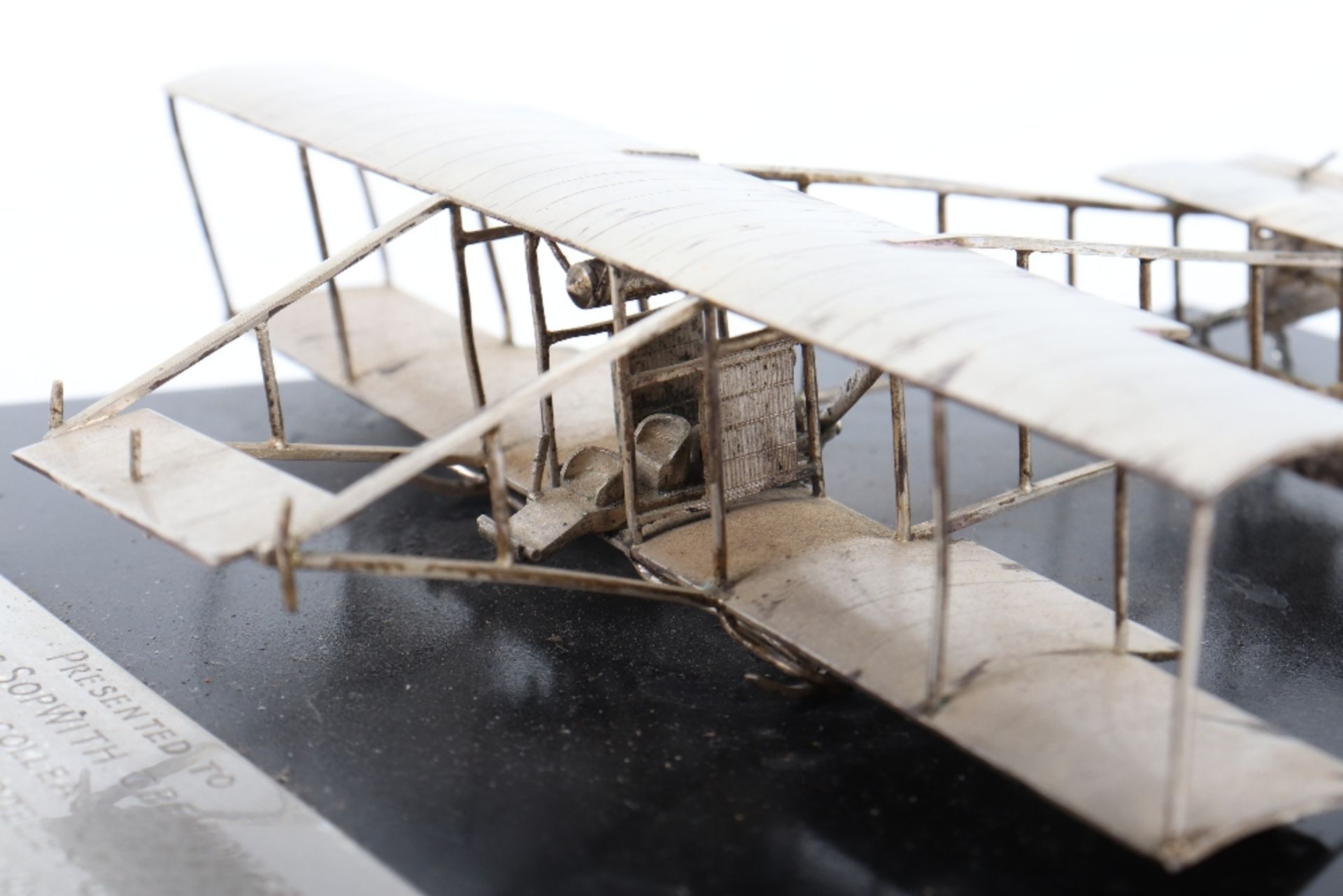 Historic Commemorative High Quality Silver Aircraft Model Presented to "SIR THOMAS SOPWITH CBE.HON. - Bild 7 aus 8