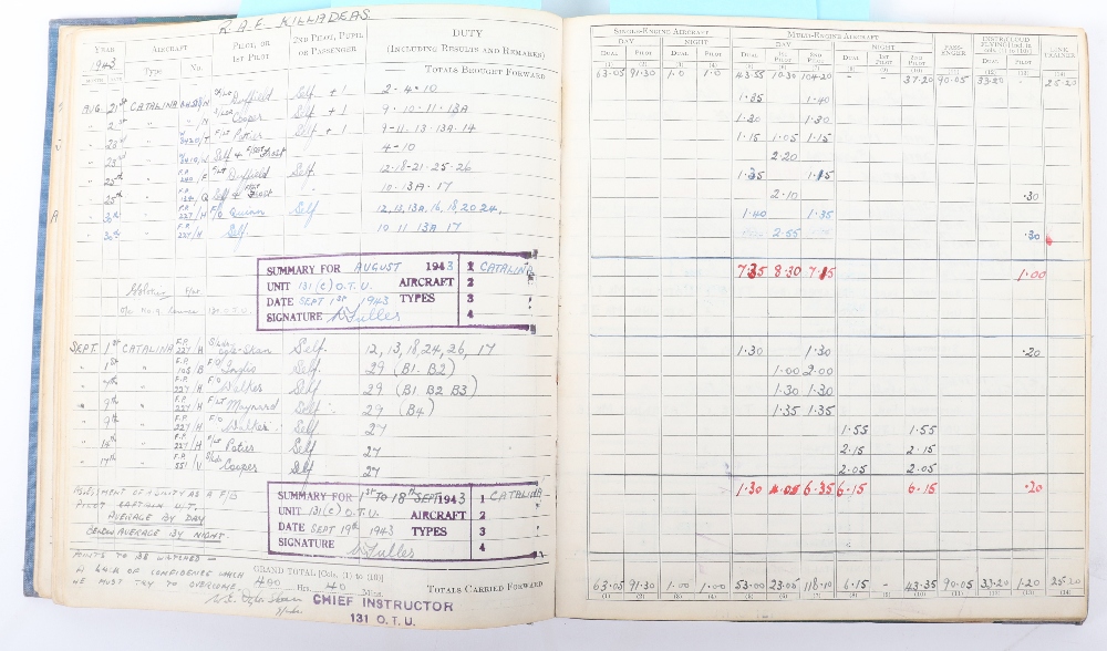 Royal Canadian Flying Log Book Log Book to Flt Lt. W.T.Fuller No 270/190/205 & 279 Squadrons - Image 5 of 10