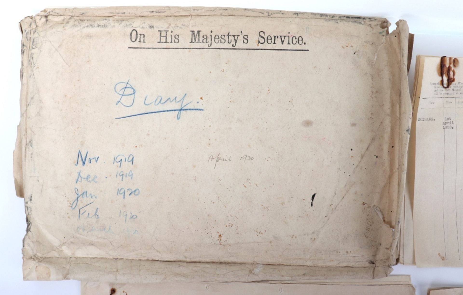 WWI Graves Registration Unit, Interesting and Probably Unique War Diary for British Army Labour Unit - Image 4 of 6
