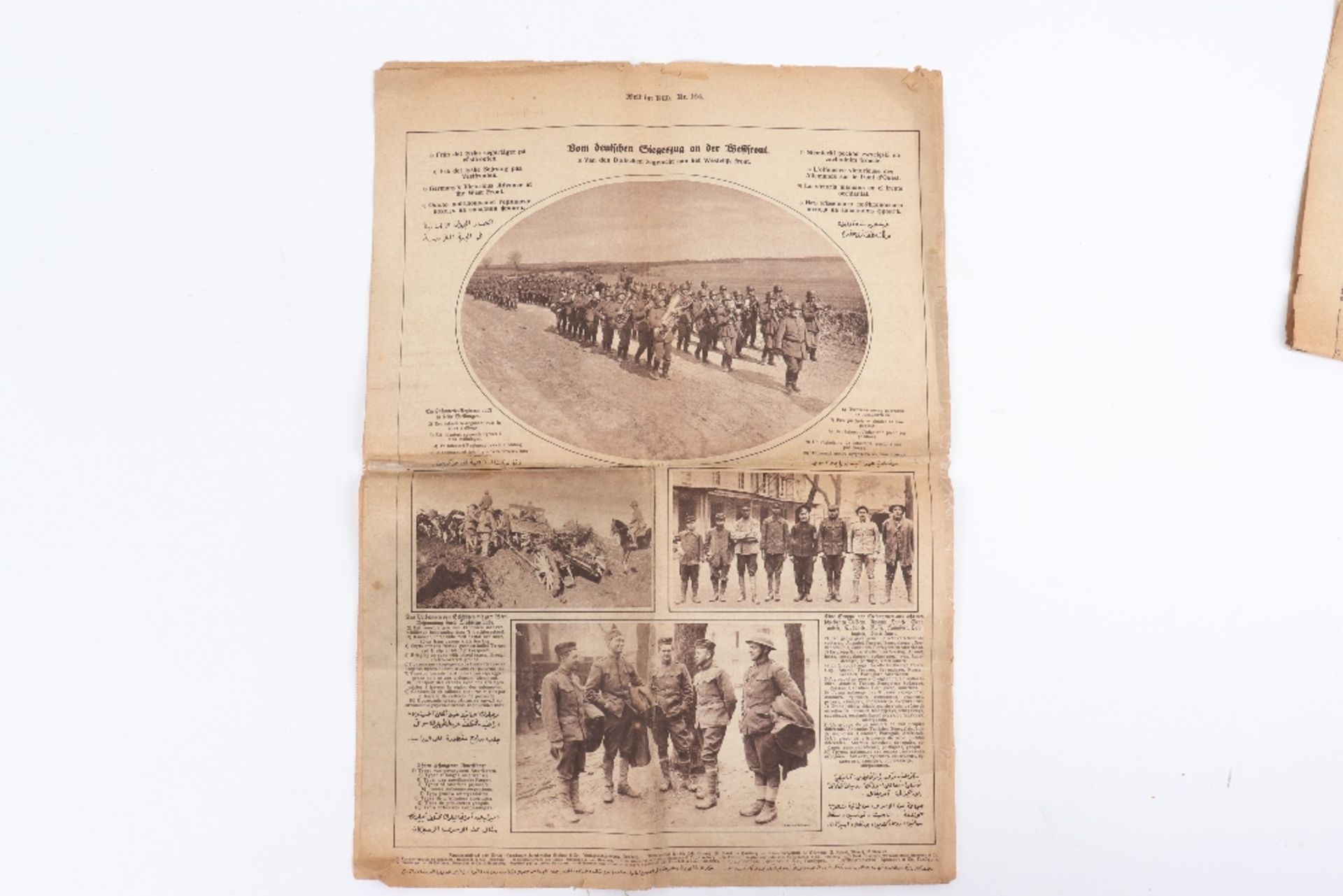 German Propaganda News Sheet Welt im Bild mit Erlauterungen in 12 Sprachen 10th April 1918 - Bild 3 aus 5