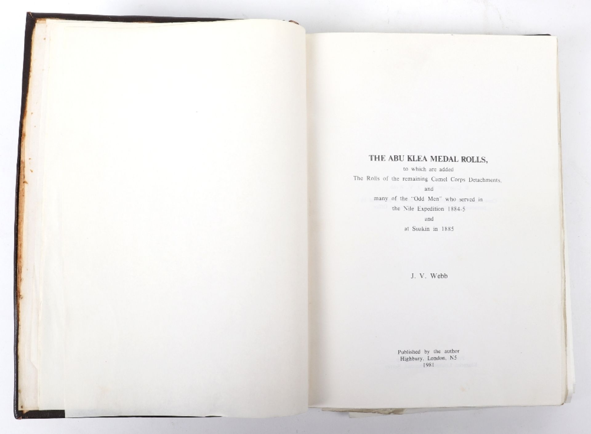 The Abu Klea Medal Rolls 1981 J.V.Webb Author's Copy with Copious Additional Material Tipped-in, Let - Bild 7 aus 9