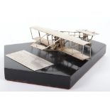 Historic Commemorative High Quality Silver Aircraft Model Presented to "SIR THOMAS SOPWITH CBE.HON.