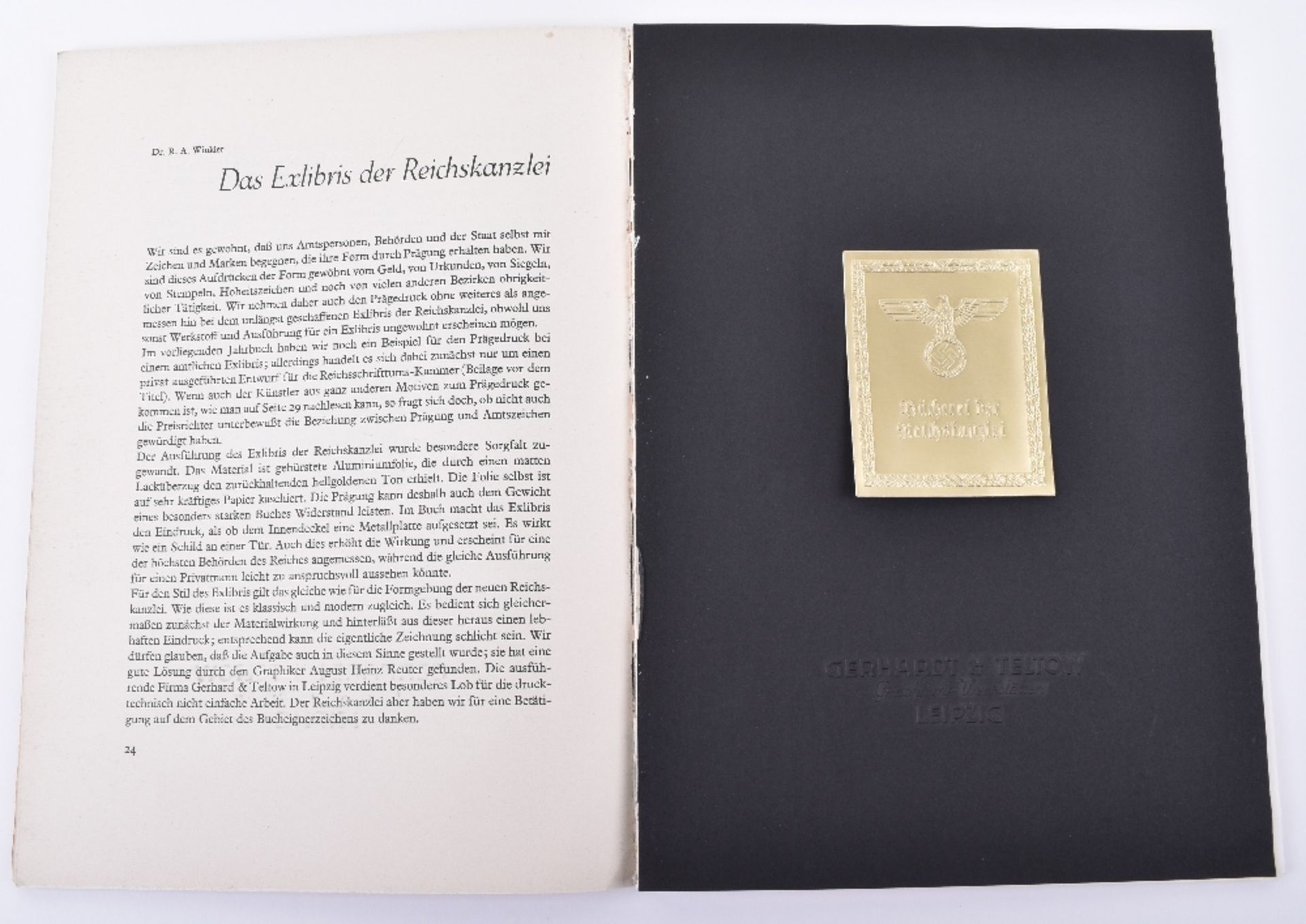 Third Reich Book – “Exlibris – Buchkunst und angewandtw Graphik” Published by Dr R A Winkler Berlin - Bild 4 aus 4