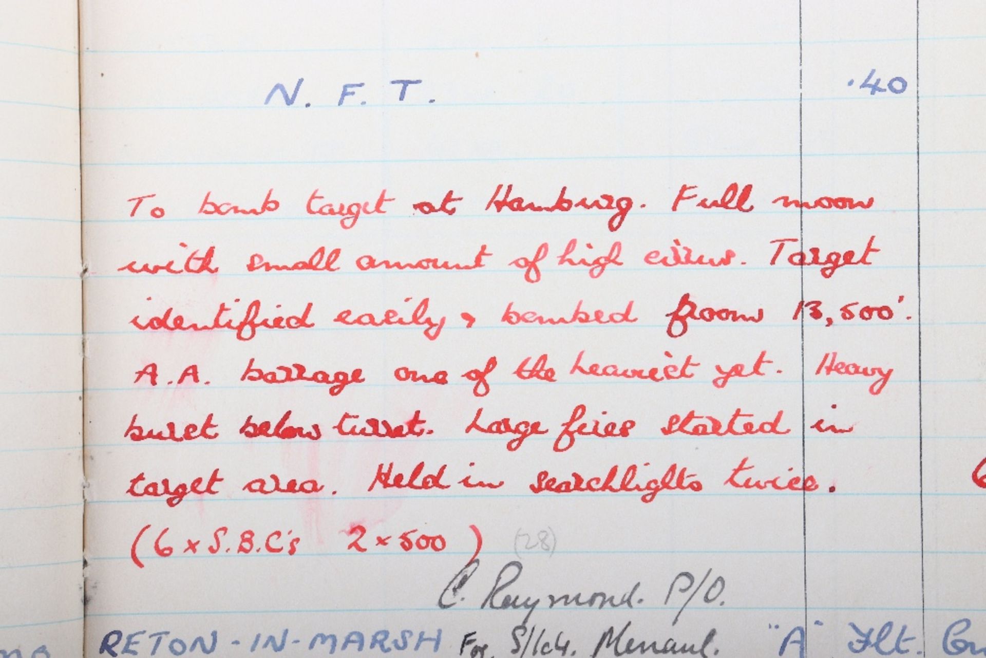 Royal Air Force Log Book Grouping of Flight Lieutenant E C Cox Number 15 and 29 Squadrons RAF, Serve - Image 36 of 87