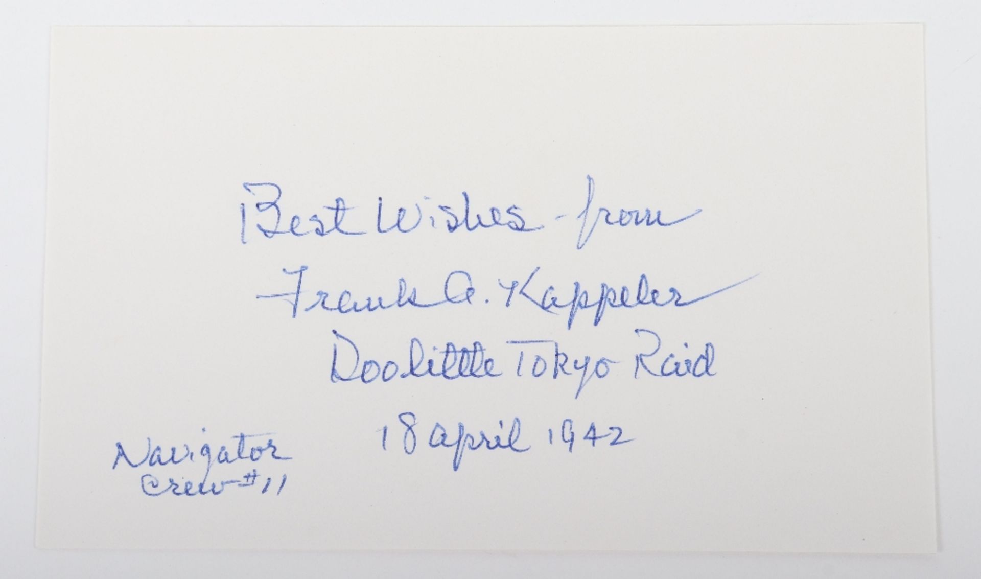 Collection of Autographs of American WW2 Doolittle Raiders, - Bild 6 aus 10