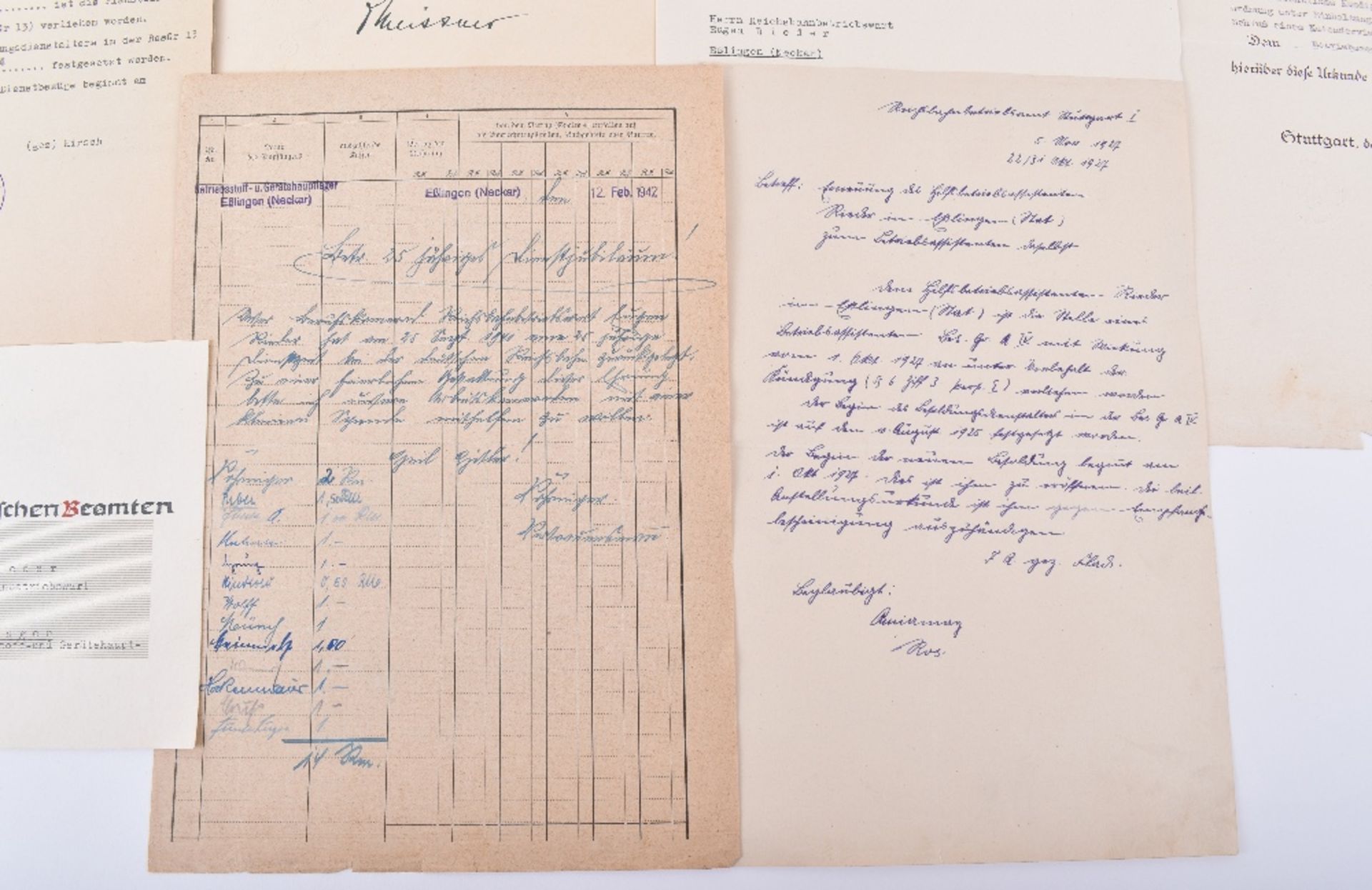 Third Reich Reichsbahn (Railways) Officials Document and Paperwork Grouping - Image 4 of 8