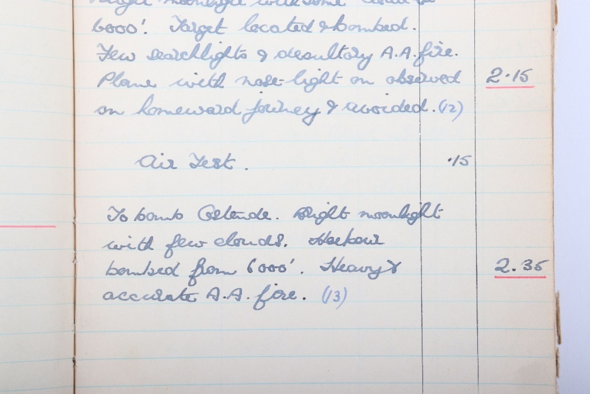 Royal Air Force Log Book Grouping of Flight Lieutenant E C Cox Number 15 and 29 Squadrons RAF, Serve - Bild 30 aus 87