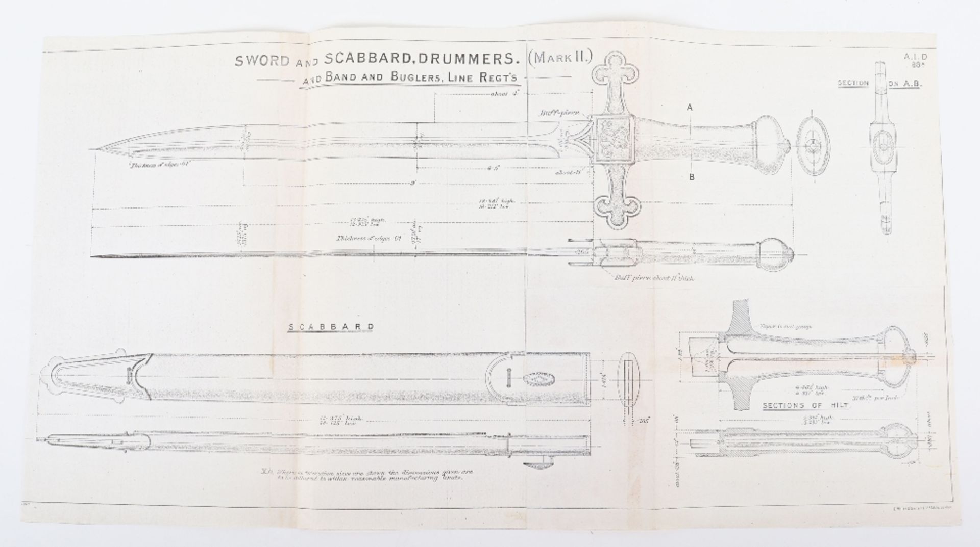 Original Sword and Edged Weapon Blue Prints etc - Image 8 of 9