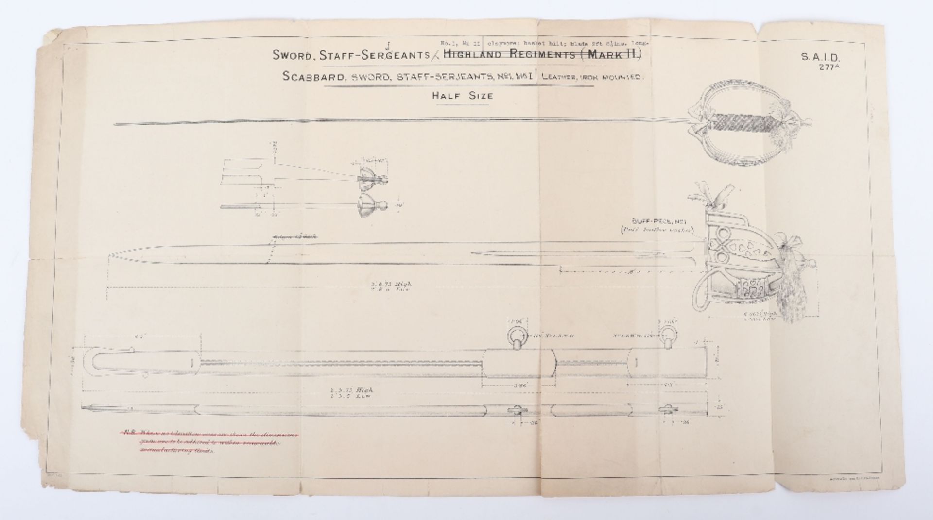 Original Sword and Edged Weapon Blue Prints etc - Image 4 of 9