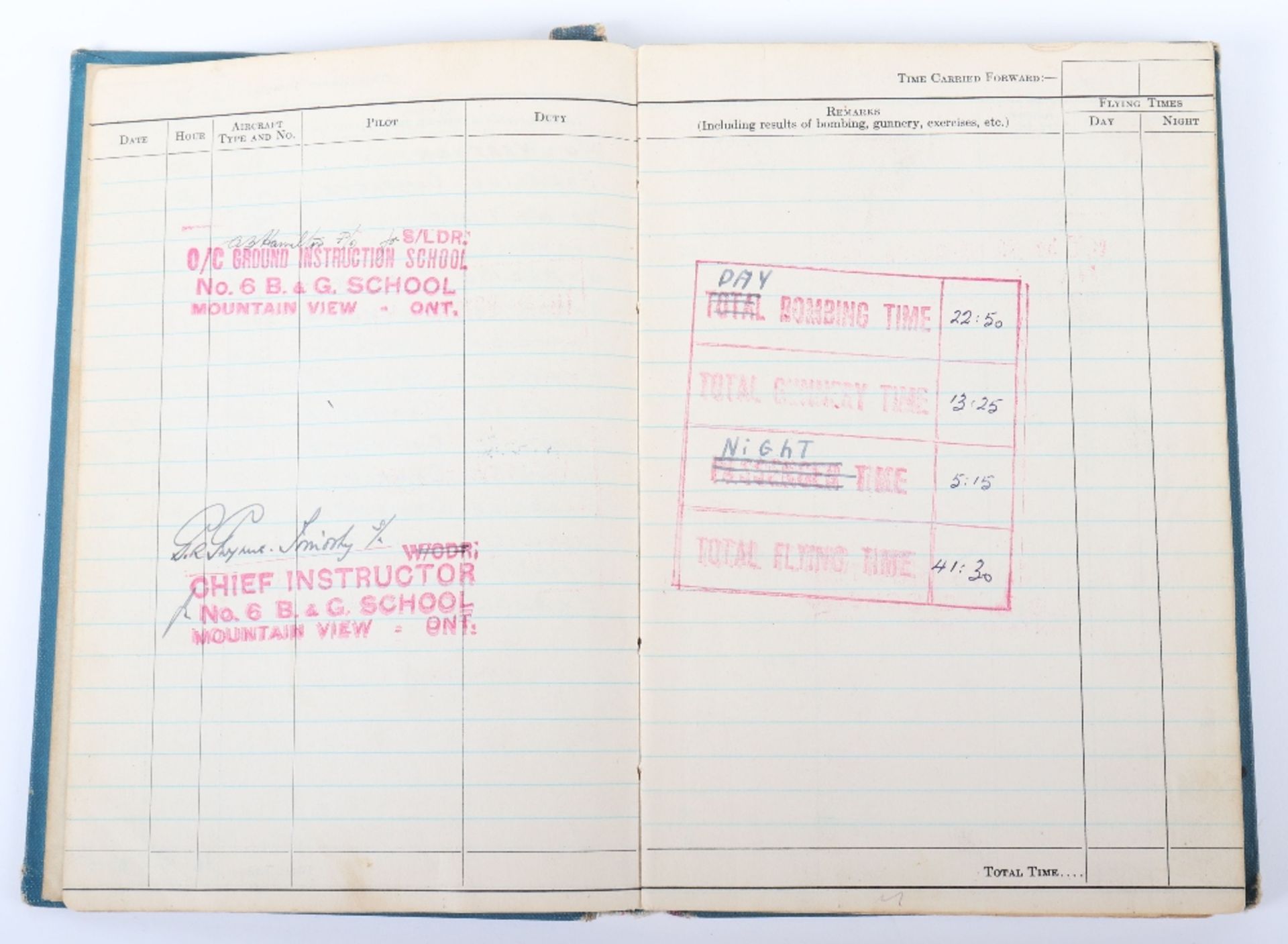 Interesting Royal Canadian Air Force Flying Log book of J.P. Werbowecki Navigator in Mitchell's with - Image 3 of 14