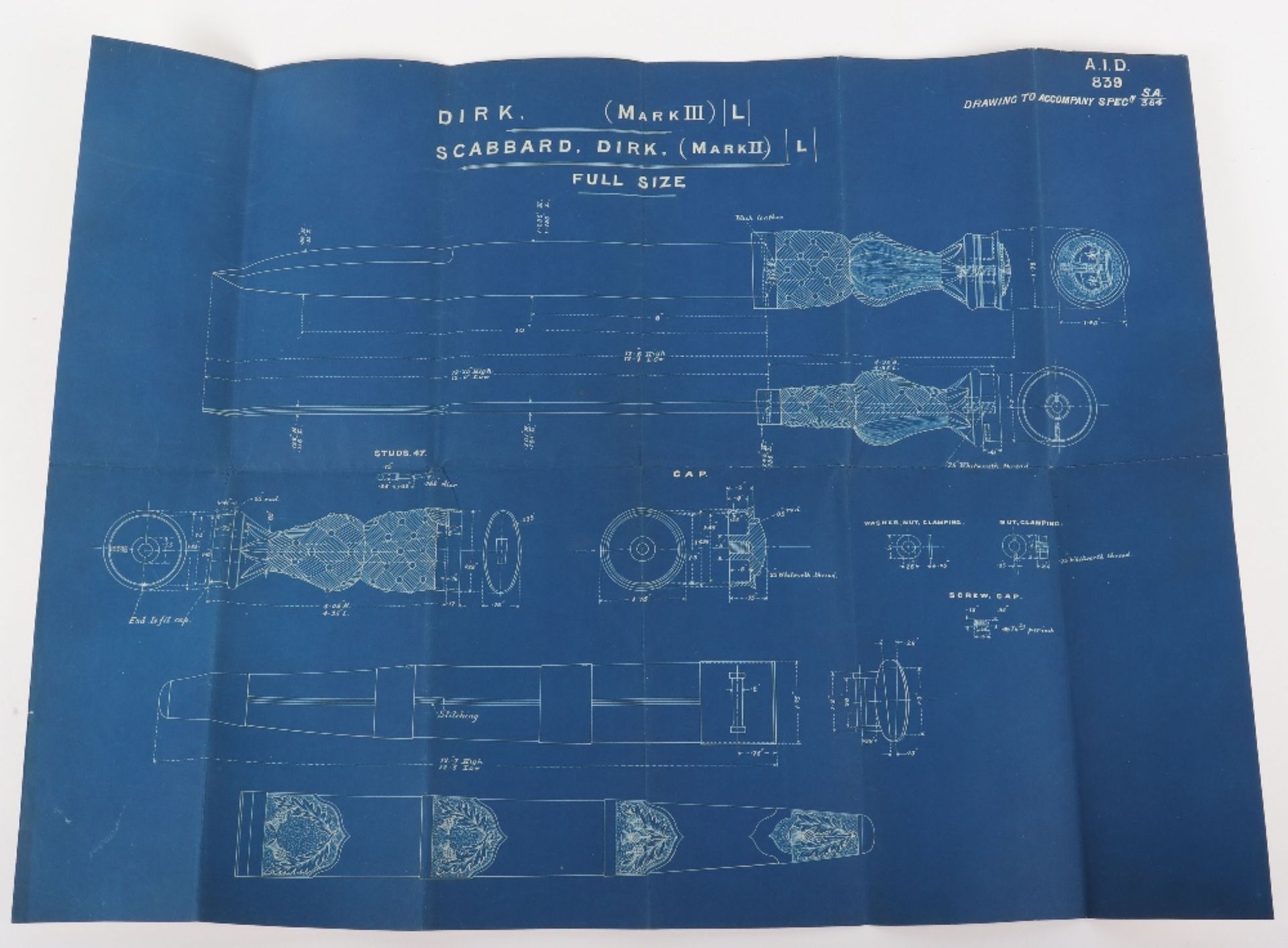 Original Sword and Edged Weapon Blue Prints etc