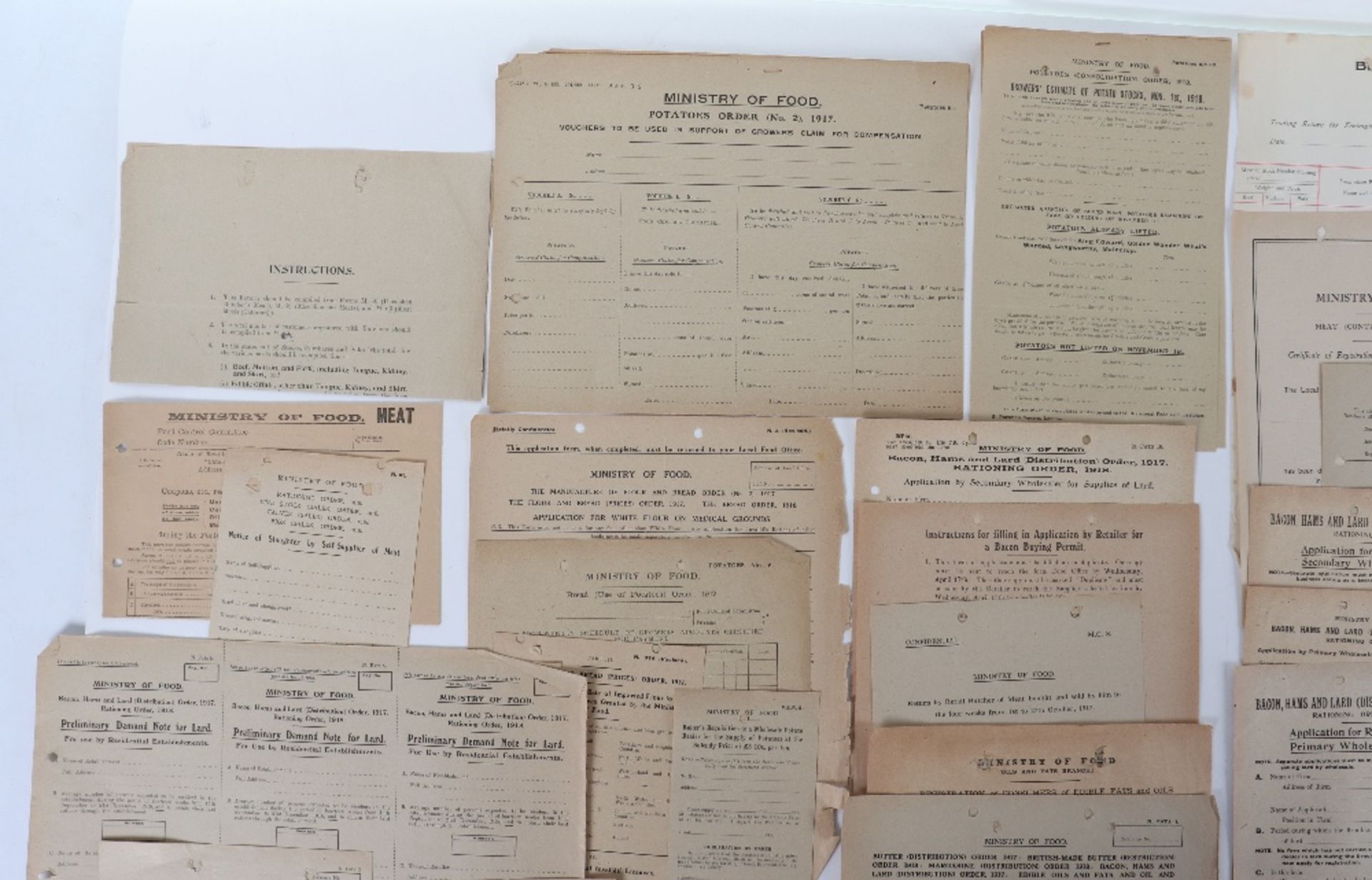 Collection of Interesting Official Forms, Applications etc Issued During World War One - Bild 7 aus 10