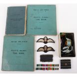 Royal Air Force Log Book Grouping of Flight Lieutenant E C Cox Number 15 and 29 Squadrons RAF, Serve