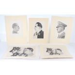 Series of Third Reich prints of Hitler and Goering