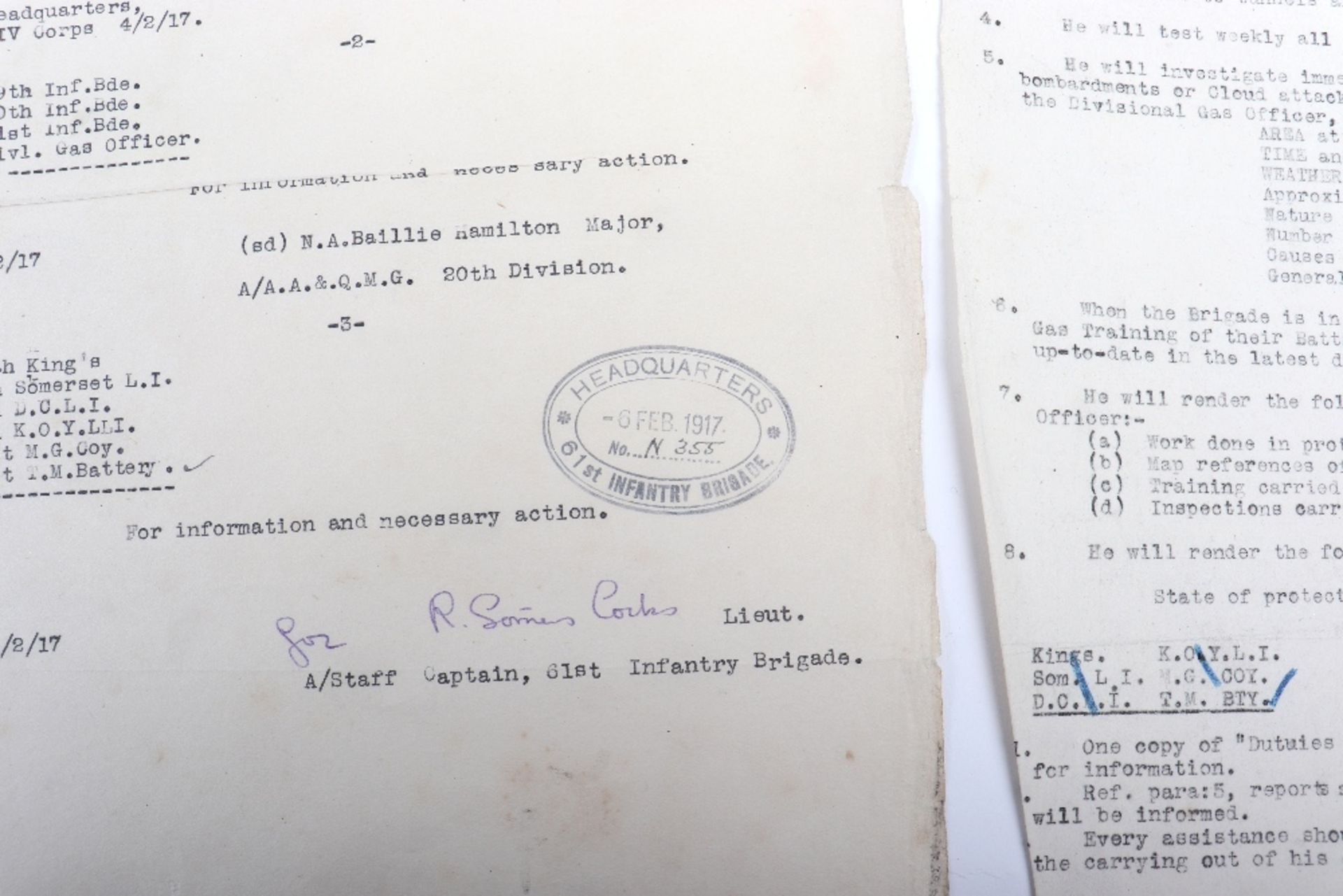 Original WWI Orders etc 20th Division - Image 7 of 7