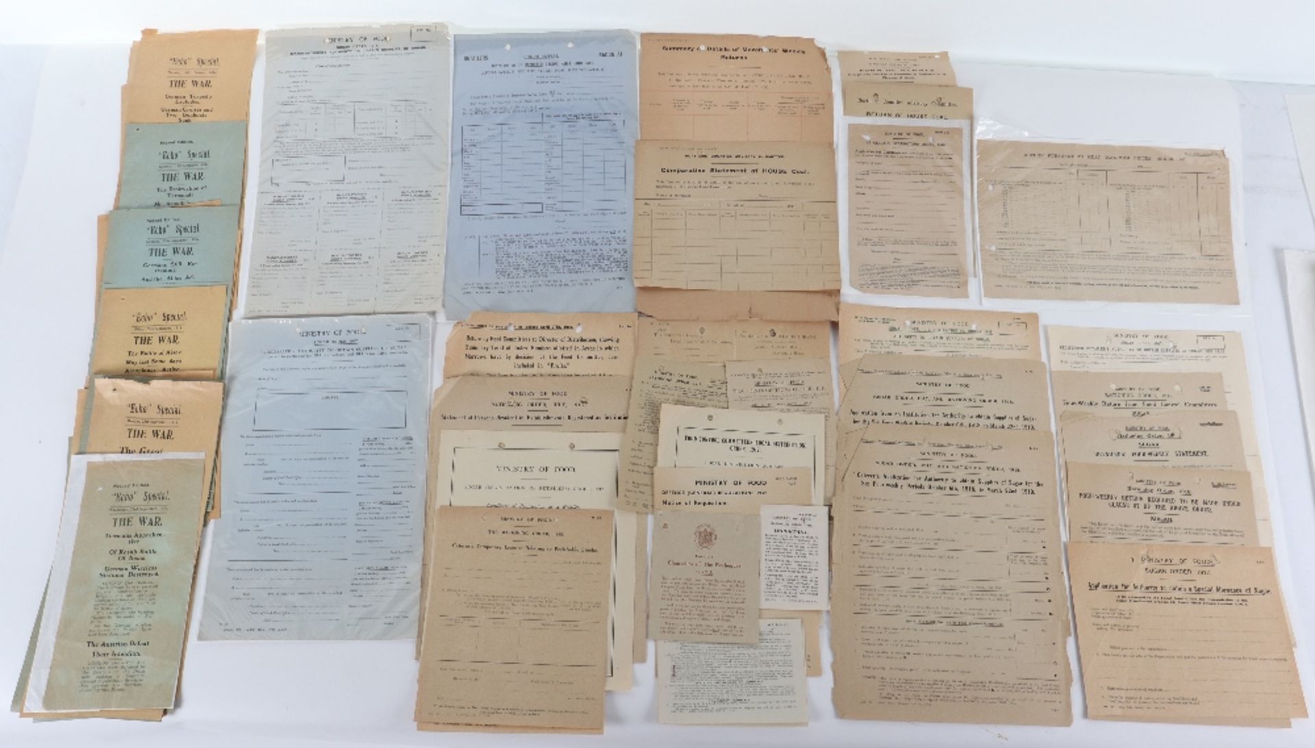 Collection of Interesting Official Forms, Applications etc Issued During World War One