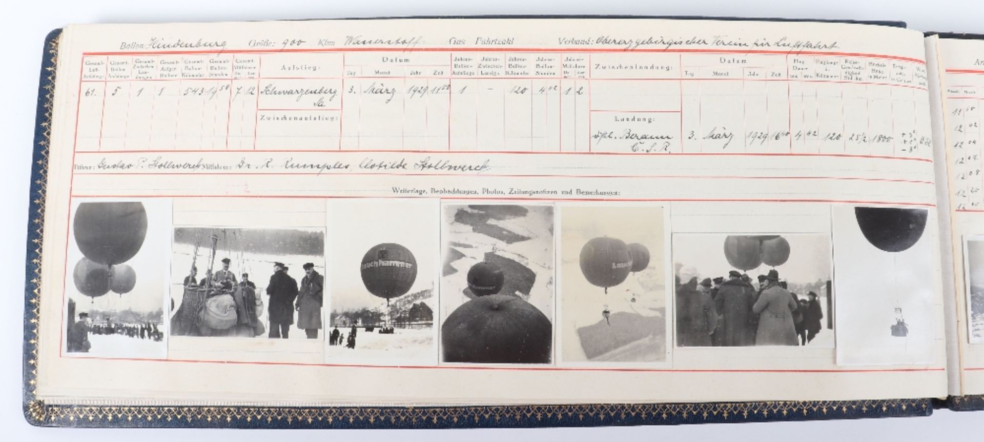 Substantial and Unusual "Log Book" of a Balloon Flight Across Europe in 1928 by Gustav P. Stollwerc - Bild 16 aus 20