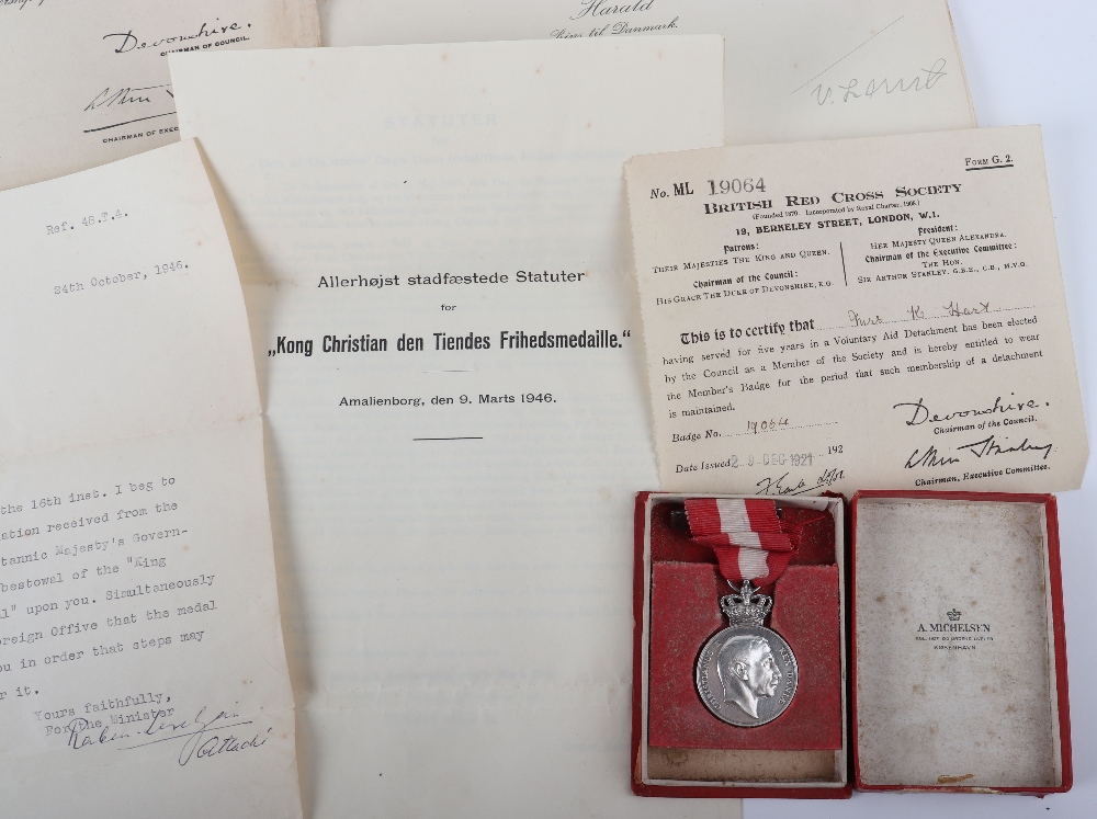 Denmark King Christian Liberation (Pro Dania) Medal and Documents Bestowed on a British Subject - Image 5 of 6