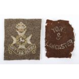 WW1 Notts & Derby Regiment Cloth Formation Sign