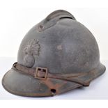 WW1 French Battle-Damaged Adrian Pattern Combat Helmet