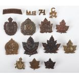 Selection of Canadian Cap Badges, Collar Badges and Shoulder Titles