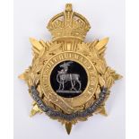 Post 1902 Royal Warwickshire Regiment Officers Home Service Helmet Plate
