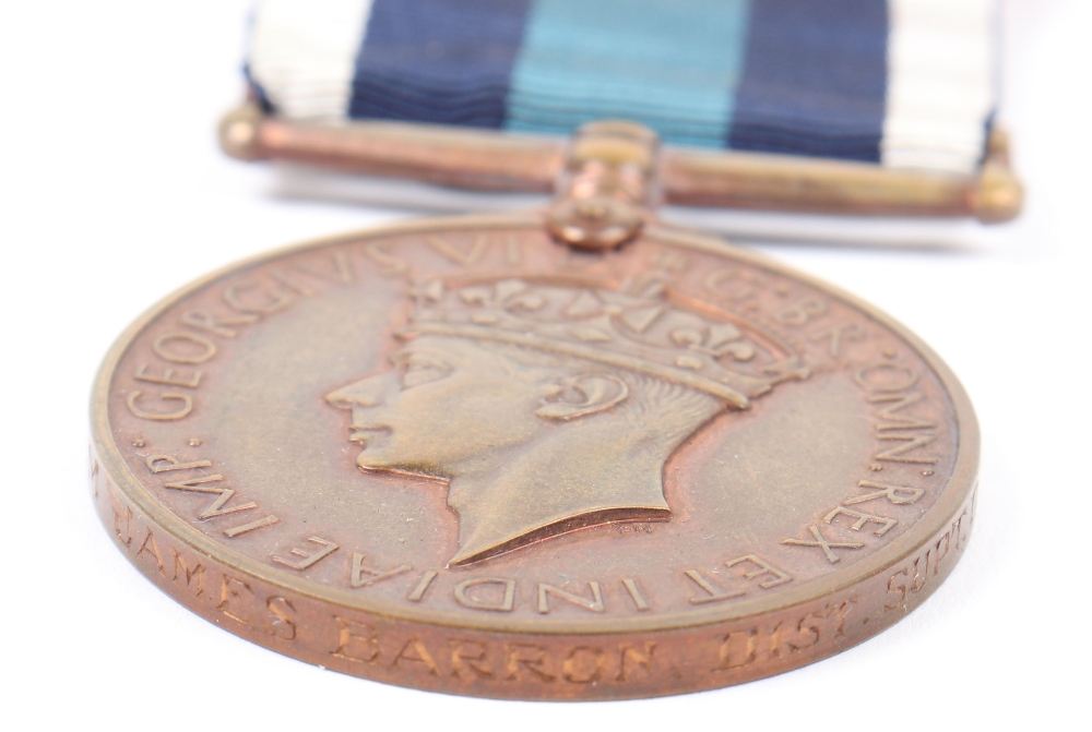 Rare George VI Burma Police Medal Awarded to William James Barron District Superintendent of Police, - Image 2 of 5