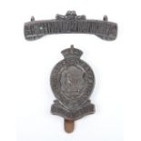 Scarce WW1 Bethnal Green Battalion VTC East London Regiment Cap Badge and Shoulder Title