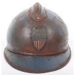 Rare WW1 American Ambulance Field Service Adrian Pattern Steel Helmet