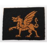 WW1 British 38th Welsh Division Cloth Formation Sign