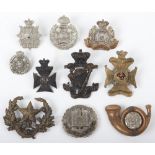 10x Victorian British Infantry Regiments Cap Badges