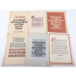 25x Third Reich NSDAP Illustrated “Wochenspruch” Printed Pages