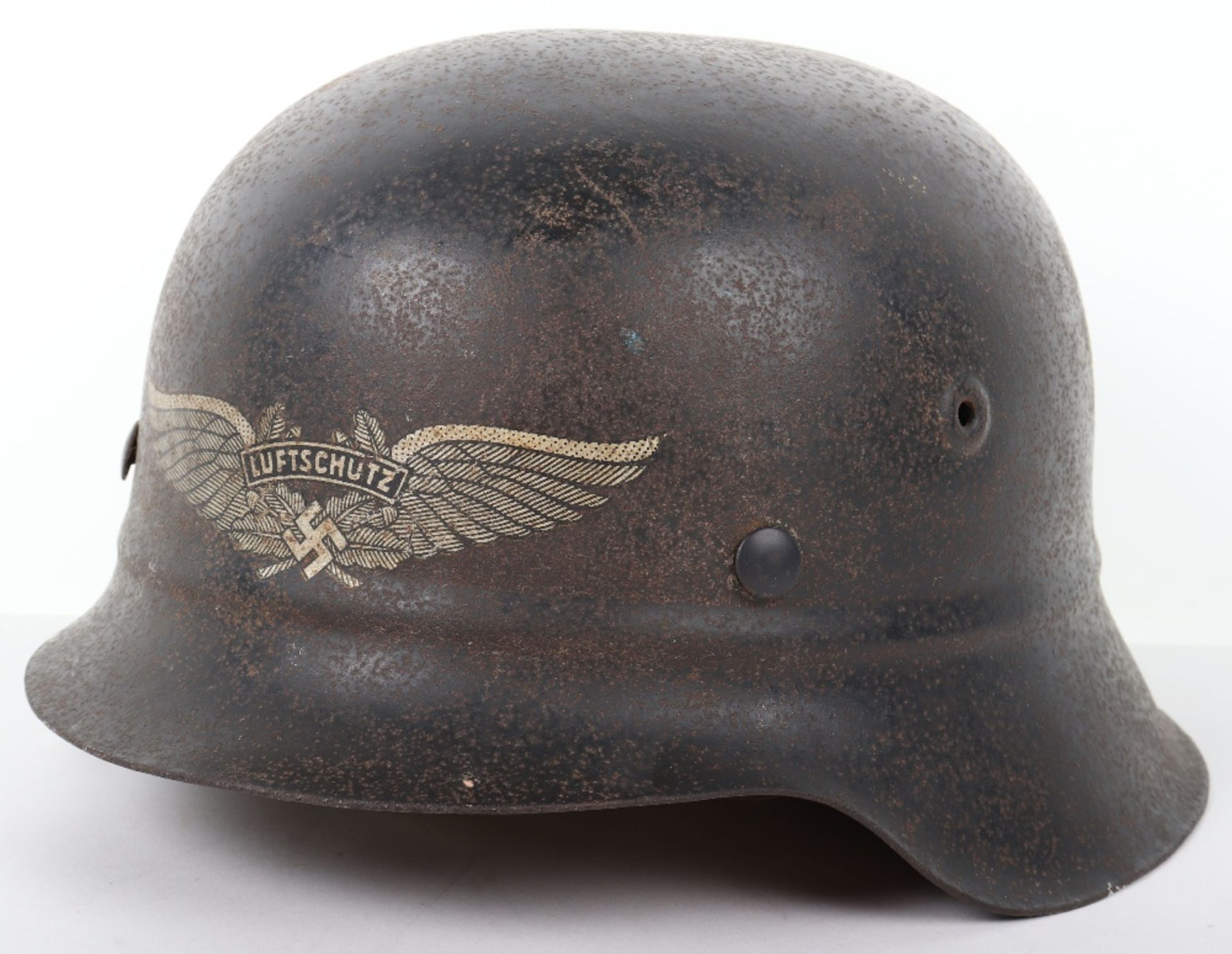 Third Reich Luftschutz Beaded Combat Helmet - Bild 3 aus 8