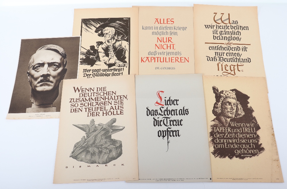 25x Third Reich NSDAP Illustrated “Wochenspruch” Printed Pages - Image 3 of 4
