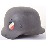 WW2 German Luftwaffe M-35 Double Decal Flight School Marked Steel Combat Helmet