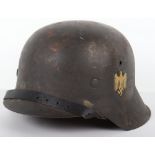 German Army M-42 Single Decal Steel Combat Helmet